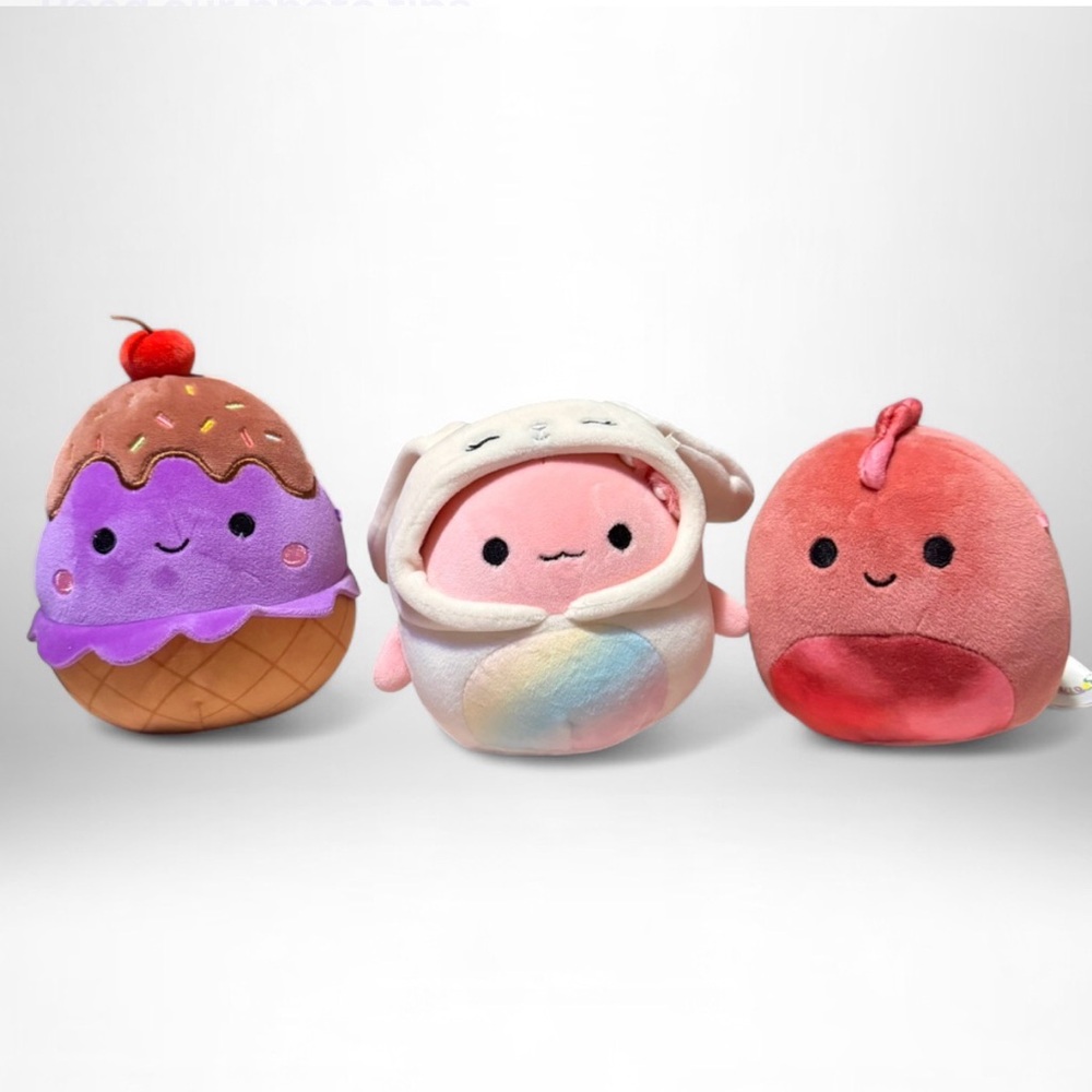 Plush Toy Set - Ice Cream, Bunny, and Fruit